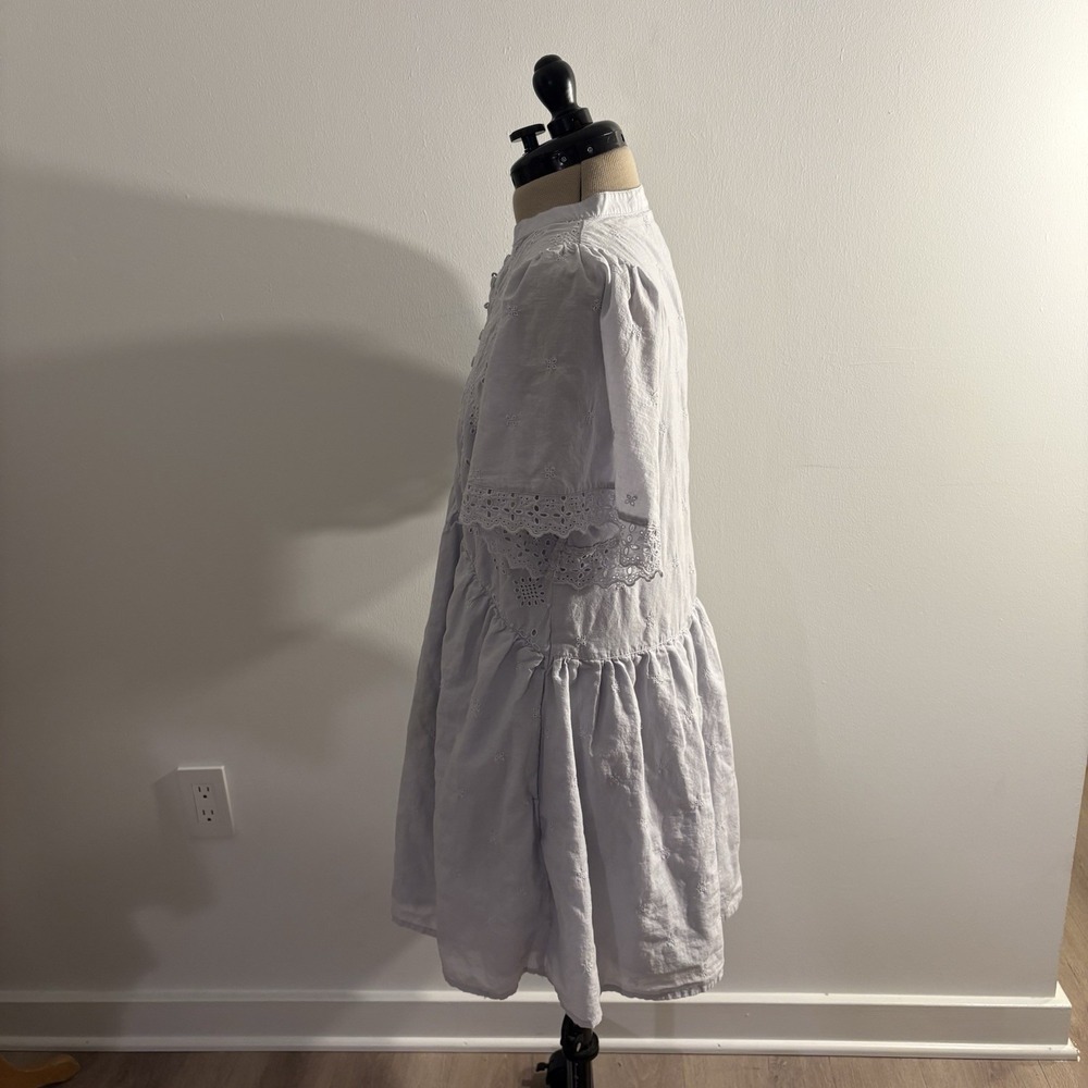 Universal Thread Light Gray Eyelet Mini Dress Wit… - image 3